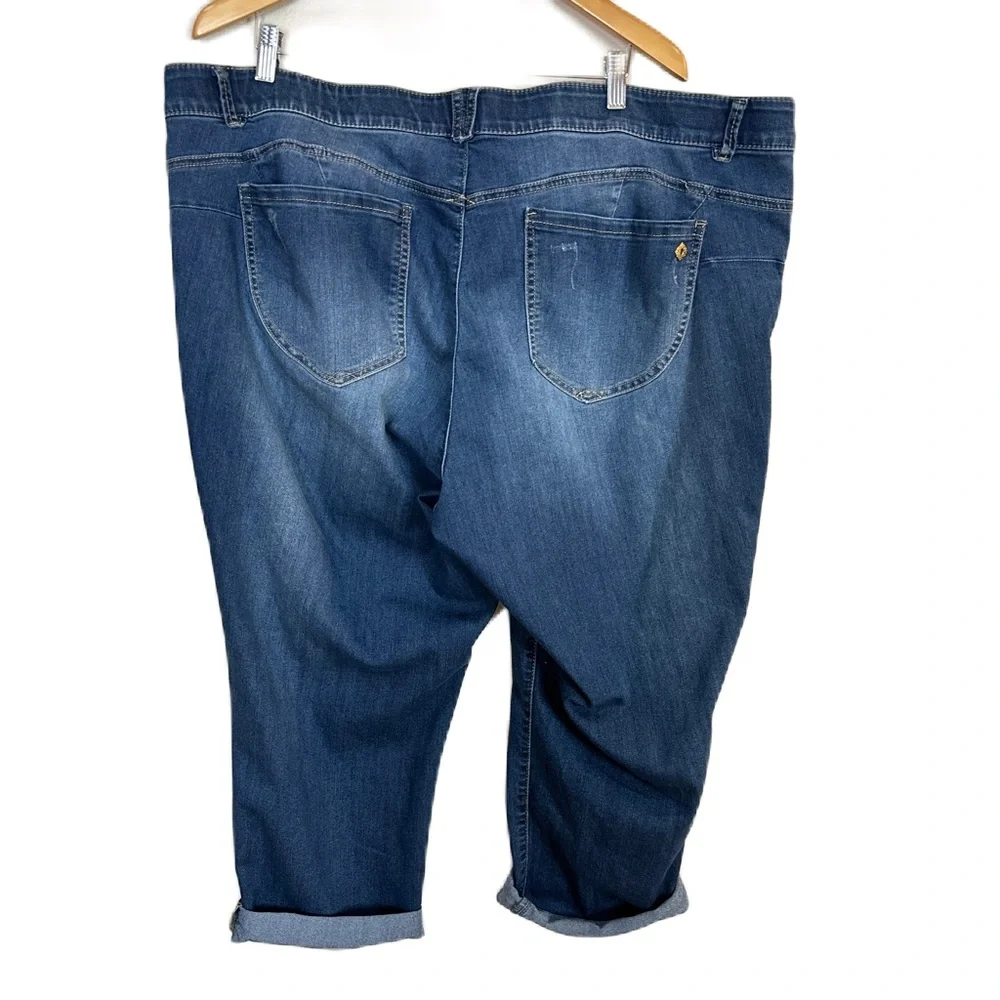 Democracy Ab solution Ankle Crop Jean Dark Wash Denim Women’s Plus Sz 24W NWT‎